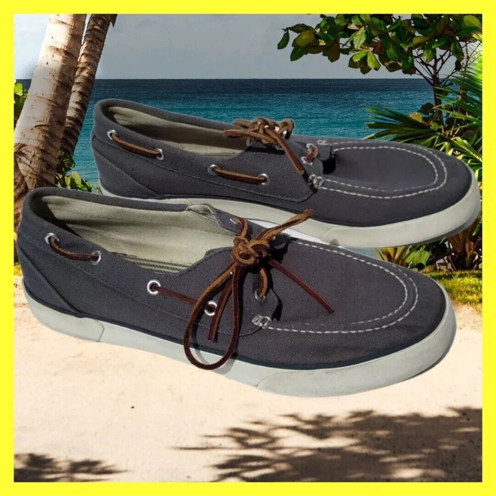Polo Ralph Lauren Franz Men’s‎ Gray Lace Up Oxford Boat Shoes Size 10 D